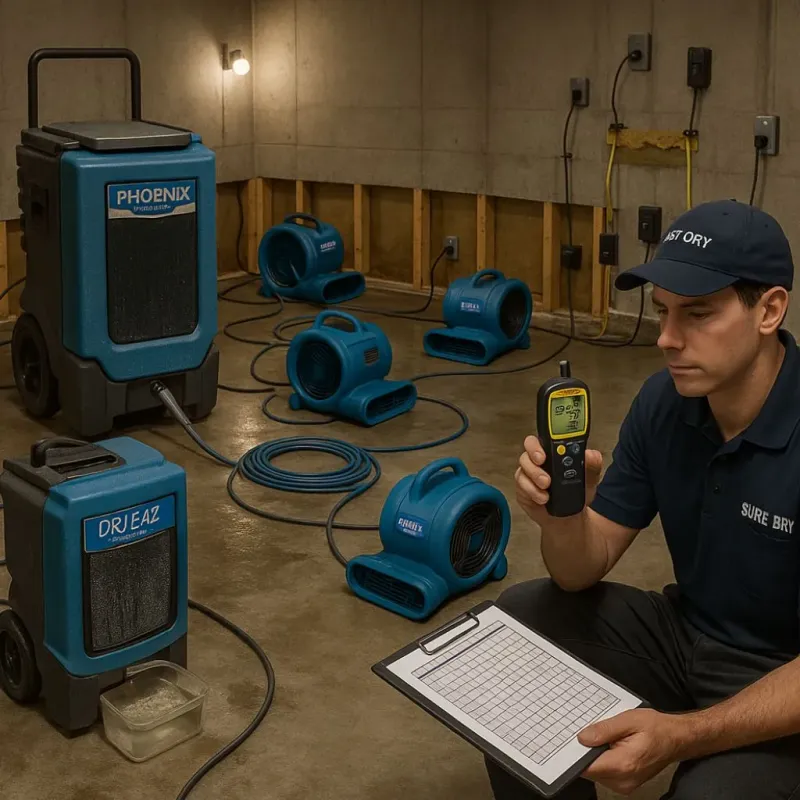 Structural Drying and Dehumidification process in Akron, OH